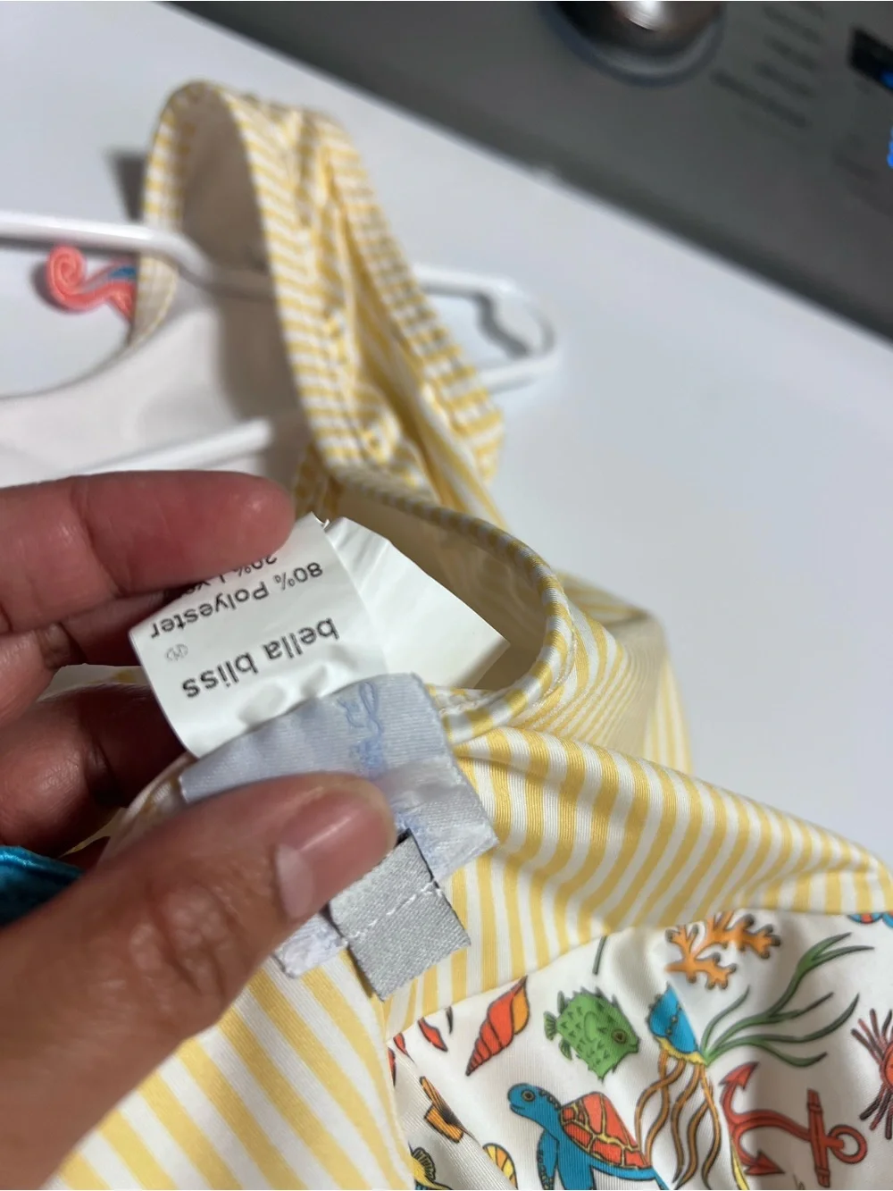 Gymboree Yellow Stripe One-Piece Swimsuit with Sea Life Patches